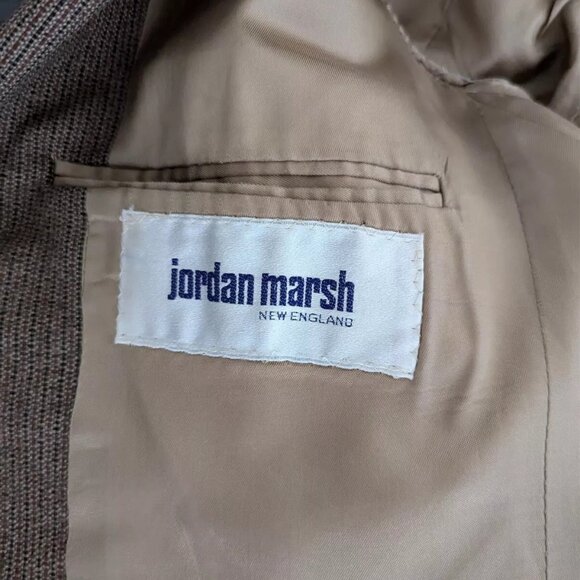 Jordan Marsh brown suit Jacket sz 48 (check last photo) - Picture 5 of 15